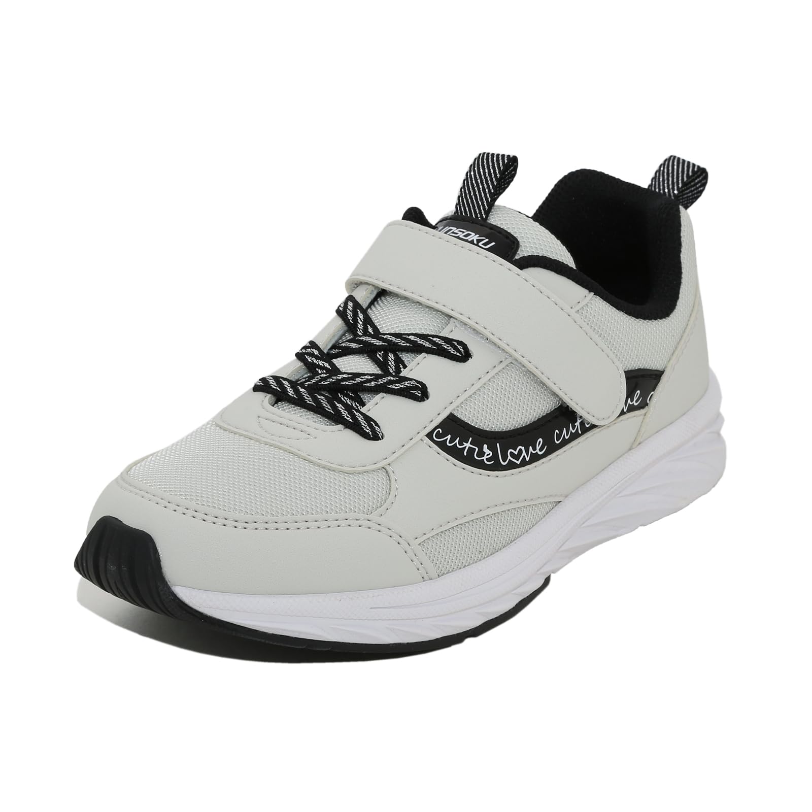 [シュンソク] スニーカー キッズ 女の子 子供靴 幅広 軽量 16~23cm 3E LEJ 8050 ベージュ