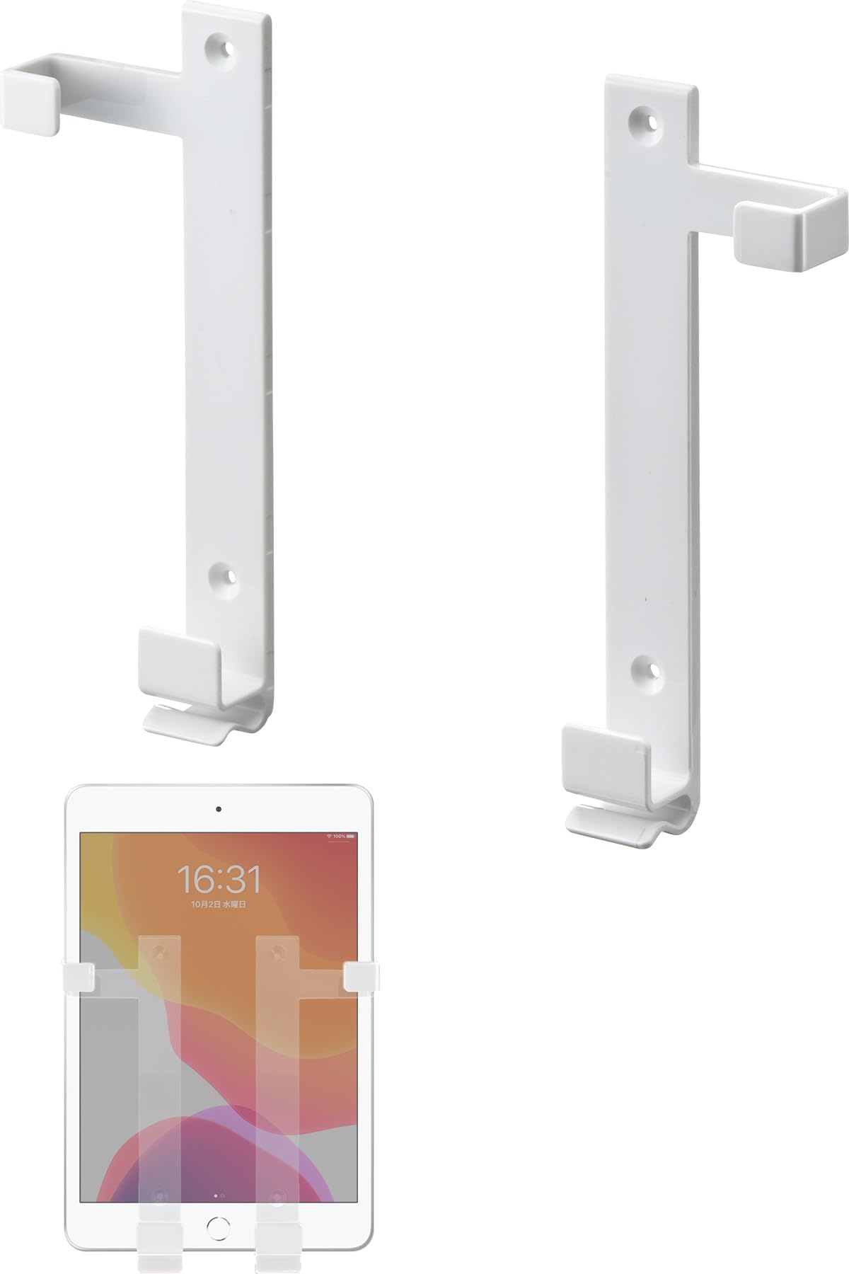 Usb Storage Media - サンワダイレクト iPad・タブレット用 マグネットホルダー 7〜11インチ対応 ネジ・両面テープ取付対応 ホワイト 100-MR080W