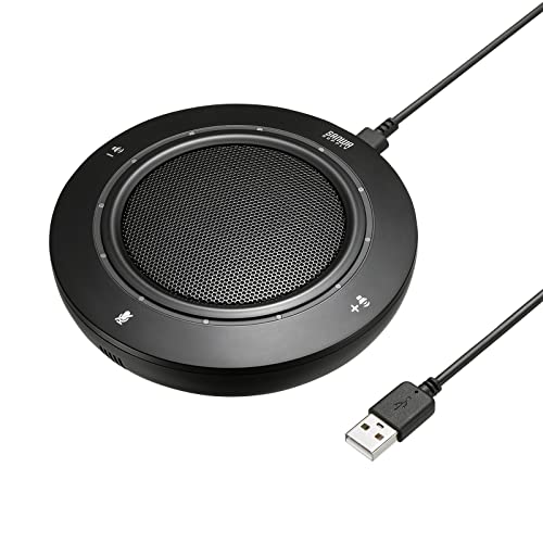 サンワサプライ USBスピーカーフォン マイク WEB会議 テレワーク 有線USB接続 Teams・Zoom・Skype対応 MM-MC36 ブラック