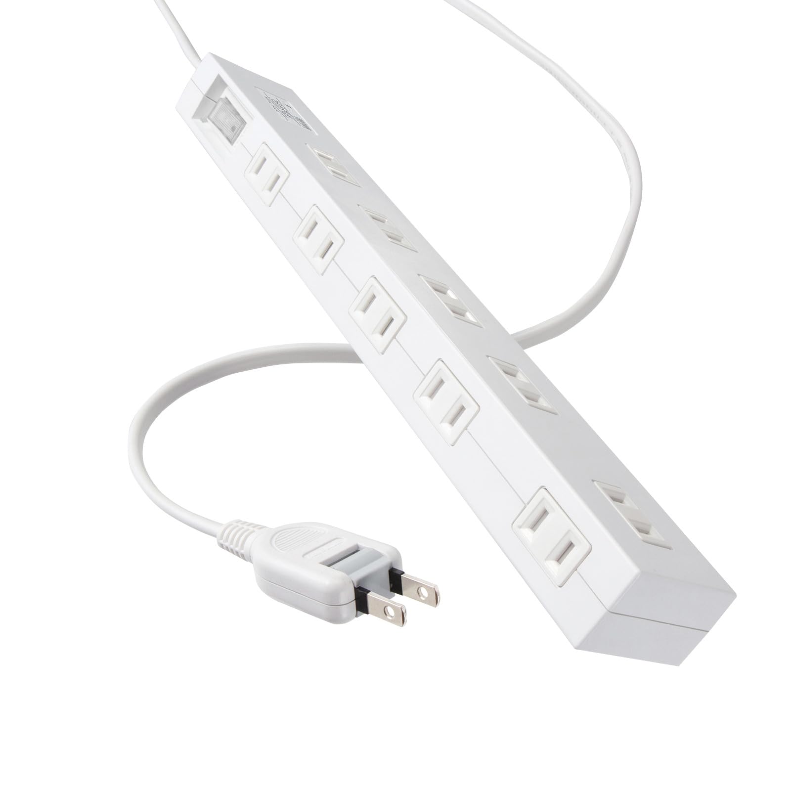 サンワサプライ 電源タップ 10個口・2P (5m) たくさん挿せるレイアウト 雷ガード マグネット ほこりシャッター 一括集中スイッチ スイングプラグ ホワイト TAP-SP2110N-5W