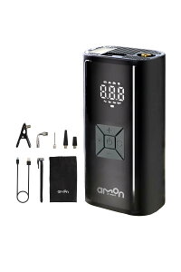 エーモン(amon) 電動エアポンプ 自動車/バイク/自転車の空気入れがコンパクトな1台に バイク用L型エクステンション シティサイクル/ママチャリ用アダプター ライト付 モード別空気圧初期値設定済 自動停止機能 USB-C充電 4822