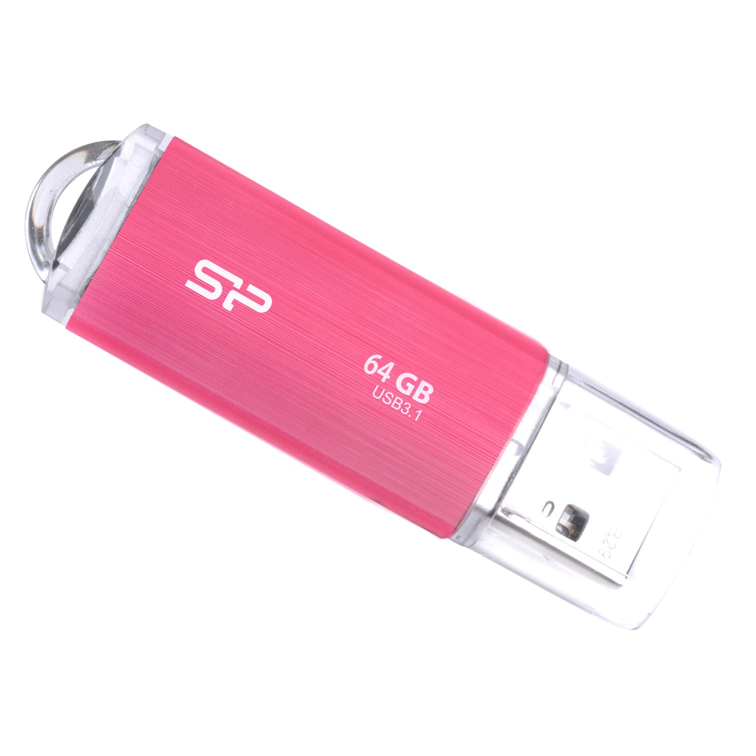 シリコンパワー USBメモリ 64GB USB3.1 USB3.0 ヘアライン仕上げ Blaze B02 ピンク SP064GBUF3B02V1PJB