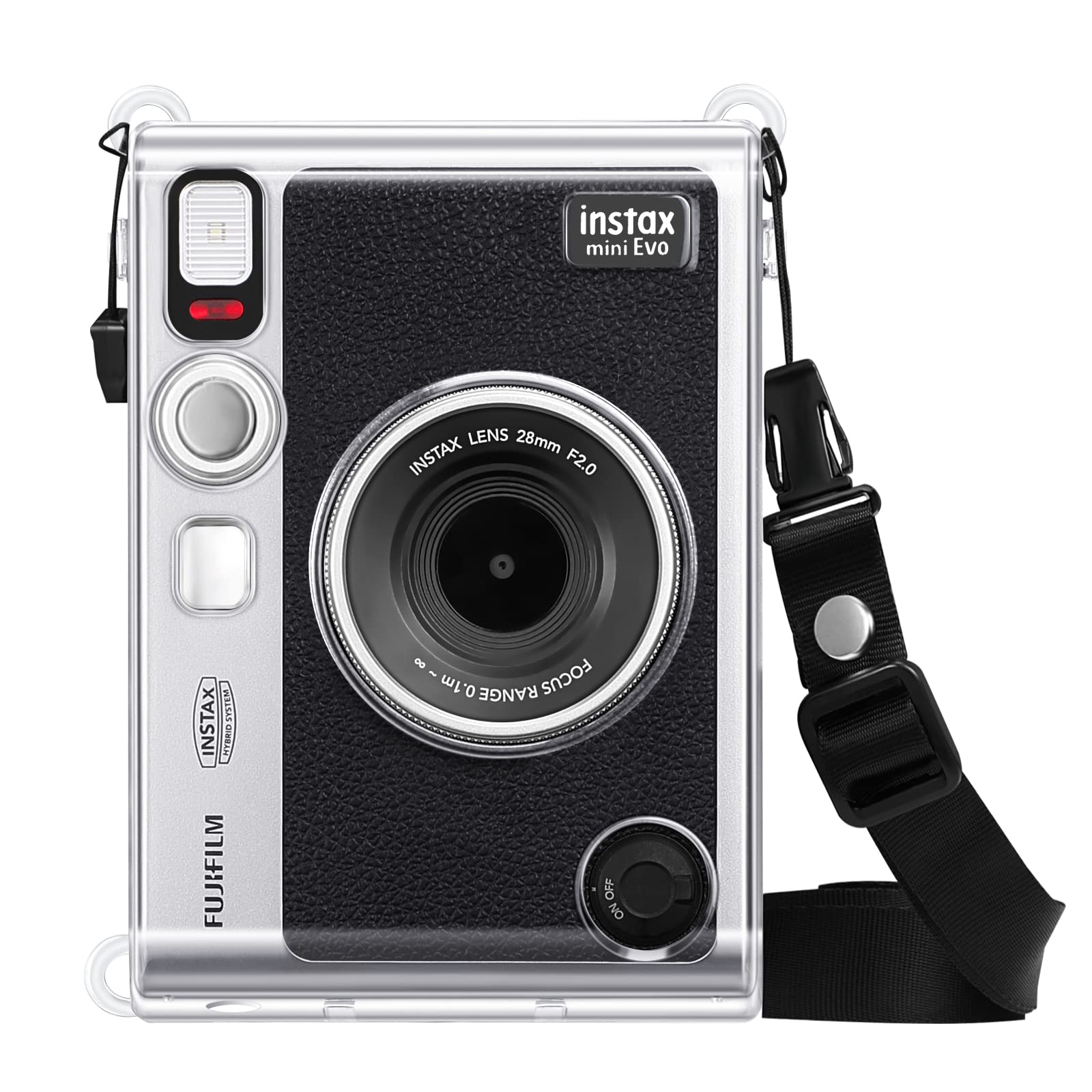 Fintie for FUJIFILM xmtC instax mini EVO CX^gJpP[X یJo[ NA JP[X Xgbvt y Sʕی h~  n[h PVC Jo[ NX^VF(NA)