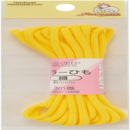 KIYOHARA サンコッコー カラーひも 細 幅4mm×長さ3m 黄 SUN55-17