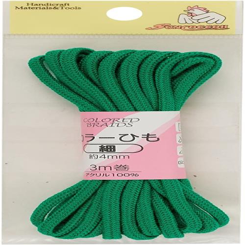 KIYOHARA サンコッコー カラーひも 細 幅4mm×長さ3m グリーン SUN55-27