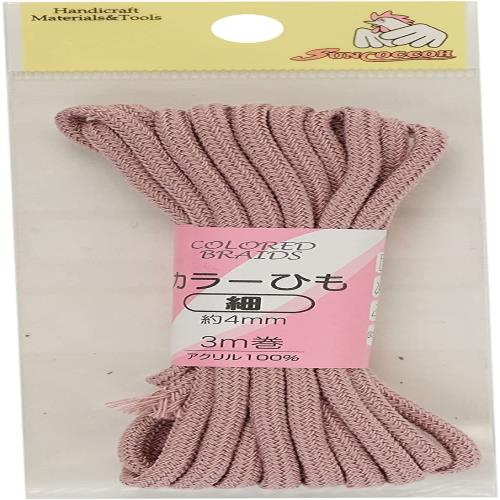 KIYOHARA サンコッコー カラーひも 細 幅4mm×長さ3m ナチュラルピンク SUN55-101