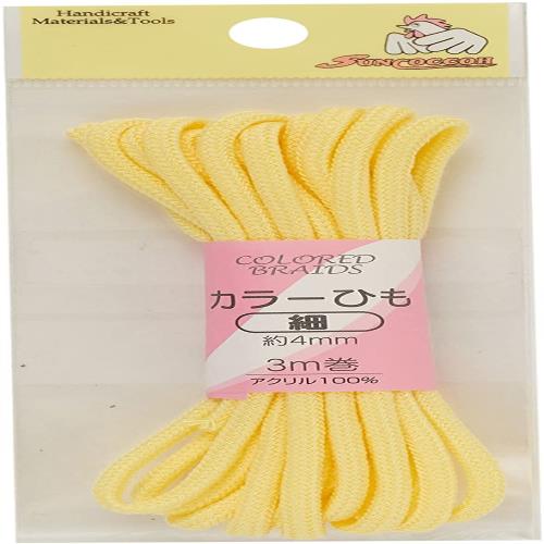 KIYOHARA サンコッコー カラーひも 細 幅4mm×長さ3m レモン SUN55-16