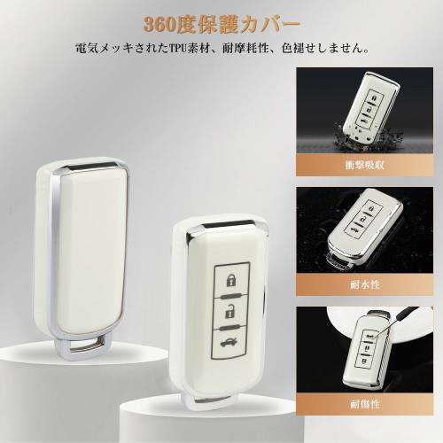 [Catland] 三菱 キーホルダー キーケース 3ボタン RVR ekワゴン ekスペース ミラージュ アイミーブ アウトランダー ekスペース ランサーエボリューション デイズ 鍵 ・