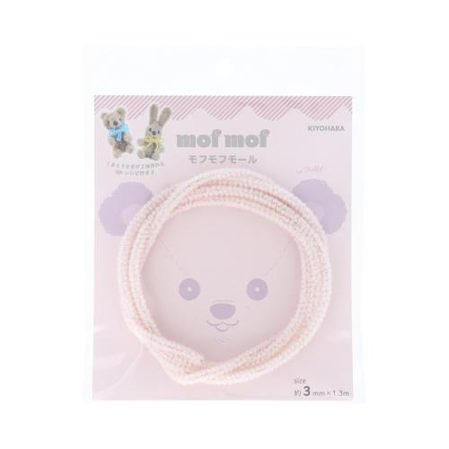 KIYOHARA モフモフモール モール 幅3mm×1.3m巻 STM ストロベリーミルク くま・うさぎ が作れるレシピのQRコード付き MOF-01
