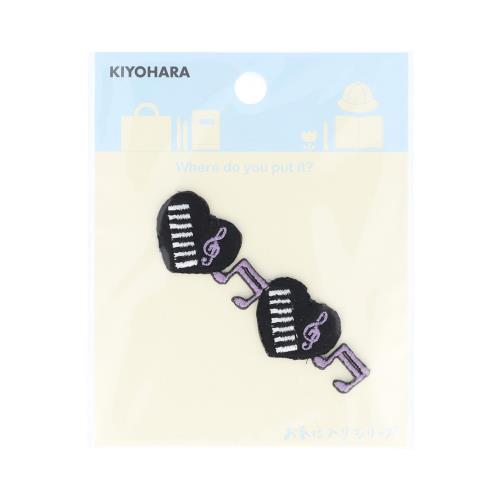 KIYOHARA お気に入り 連続ワッペン ピアノハート 横67mm×縦20mm アイロン接着 MOW874