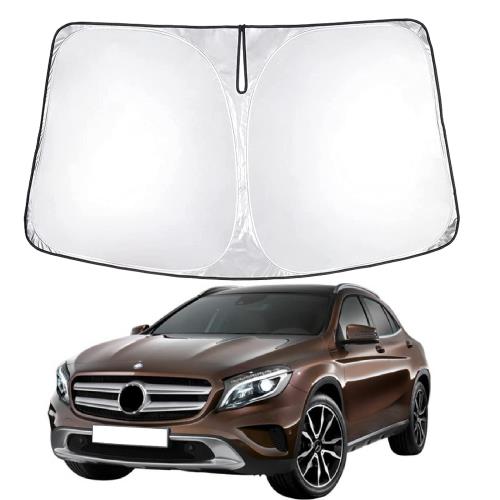ベンツ GLA X156 専用 サンシェード フロント 2014～ 2019 車 サンシェード フロントガラス用 UVカット 日よけ 高密度生地 車中泊 遮光 断熱 取付簡単 折り畳み式 アクセサリー カスタム 内装パーツ (シルバー, BMW 5シリーズ G30 G31 薄い5層)
