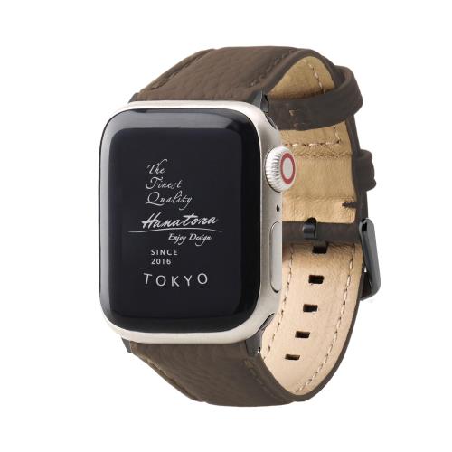 [HANATORA] アップルウォッチ用バンド AppleWatch互換性 バンド コンパチブル 49mm 45mm 44mm 42mm 本革 シュリンクレザー メンズ レディース トープ ブラック AWBGZ01-L-Taupe-BK