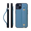 HANATORA iPhone13 ケース 本革 耐衝撃 背面ベルト スマホケース スマホ スタンド機能 ネック ストラップ 付き エンボスレザー ギフト マグネットなし ブルー イドラ NGH-13-Bluehydra