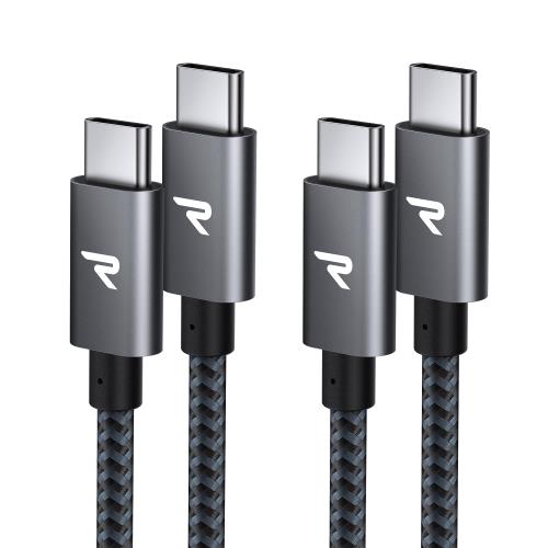 【2本セット】RAMPOW USB C ケーブル【3m+3m/グレー PD対応 60W急速充電】USB-C & ...