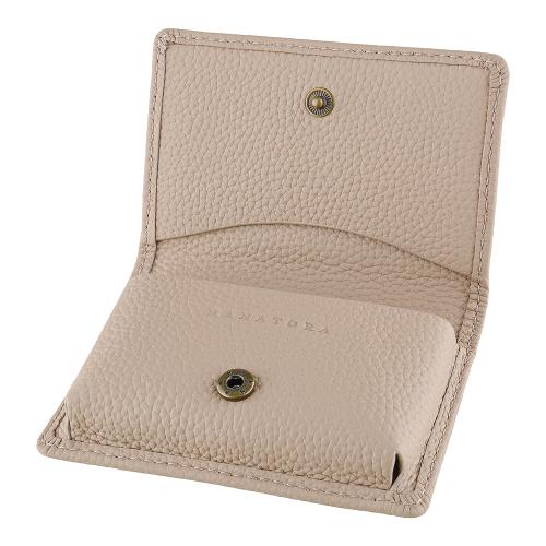 [HANATORA] 名刺入れ 本革 レディース メンズ 大容量 収納 ブランド カード ケース 牛本革 シュリンクレザー プレゼント お出かけ ギフト グレージュ HCC07GZ-Grege