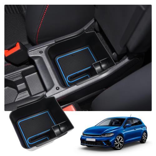 楽天FIDELARUIYAフォルクスワーゲン ポロ MK6 AW型 コンソールボックス 小物入れトレイ ポロ aw コンソールトレイ 車種専用 ポロ 6 センターコンソール収納ボックス 車内収納ボックス カーアクセサリー 内装パーツ アームレストボックス ラバーマット付き