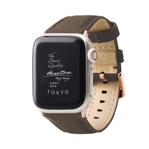 [HANATORA] アップルウォッチ用バンド AppleWatch互換性 バンド コンパチブル 41mm 40mm 38mm 本革 シュリンクレザー メンズ レディース トープ ローズゴールド AWBGZ01-M-Taupe-RG