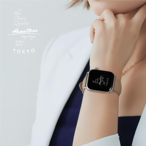[HANATORA] アップルウォッチ用バンド AppleWatch互換性 バンド コンパチブル 41mm 40mm 38mm 本革 シュリンクレザー メンズ レディース トープ ローズゴールド AWBGZ01-M-Taupe-RG