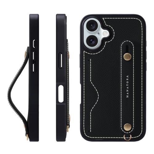 HANATORA iPhone16Plus ケース 本革 耐衝撃 背面ベルト カードポケット スマホケース スマホ スタンド機能 ネック ストラップ 付き エン...