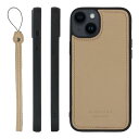 HANATORA iPhone15Plus ケース 本革 日本製 耐衝撃 スマホケース スマホ ストラップ 付き シュリンクカーフレザー ギフト マグネットなし ベージュ SPGJP-15Plus-Beige