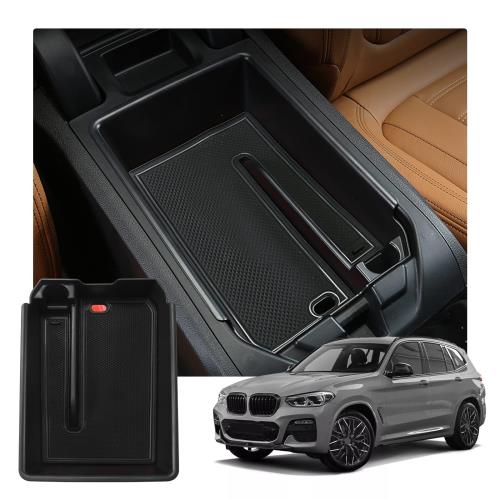RUIYABMW X3 G01/ X4 G02 コンソールボックス 小物入れトレイ 車種専用 X3 G01コンソールトレイ 車内収納ボックス カーアクセサリー 内装パーツ ABS素材 センターコンソールトレイ コンソールアームレストボックス ラバーマット付き ()