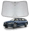 BMW 5シリーズ G30 G31 専用 サンシェード フロント 2017~ 現行 車 サンシェード フロントガラス用 UVカット 日よけ 高密度生地 車中泊 遮光 断熱 取付簡単 折り畳み式 アクセサリー カスタム 内装パーツ (シルバー, BMW 5シリーズ G30 G31 厚い6層)(2)