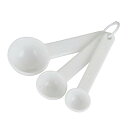 貝印(Kai Corporation) KAI プラスチック 計量スプーン 3本セット 大さじ 小さじ 小さじ1/2 食洗機対応 ホワイト KAI KITCHEN 日本製 DH8120