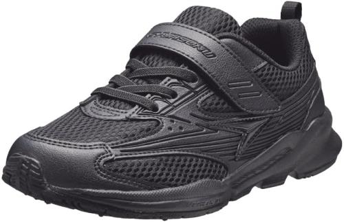 楽天FIDELA[シュンソク] スニーカー キッズ 男の子 女の子 白 黒 通学靴 幅広 軽量 16~25cm 3E SJJ 1600 ブラック/ブラック 23.5 cm