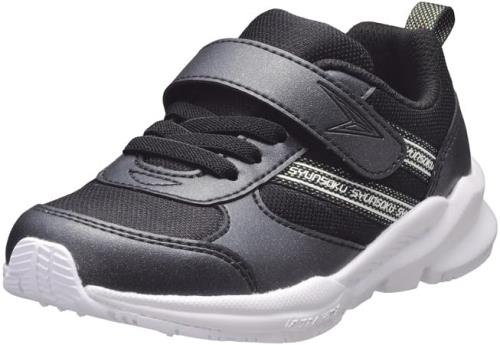 [シュンソク] スニーカー キッズ 女の子 子供靴 幅広 軽量 16~23cm 3E LEC 8140 ブラック(白底) 19.0 cm(4)