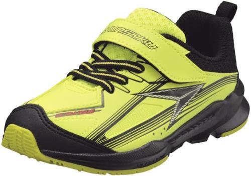 楽天FIDELA[シュンソク] スニーカー キッズ 男の子 子供靴 幅広 軽量 16~25cm 3E SJJ 1580 イエロー 18.0 cm