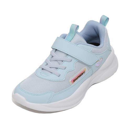 [シュンソク] スニーカー 運動靴 キッズ 女の子 子供靴 軽量 19~25cm 2E LEJ 8300 サックス 21.5 cm(4)