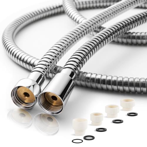 OFFO シャワーホース 1.6m耐圧ホース Φ14mm 100%ステンレス製 手元止水シャワーヘッド対応 防爆漏れ防止 カビない耐久性あるシャワーほーす 扱いやすい長さ 取付簡単 ネジサイズG1/2 クロムメッキ