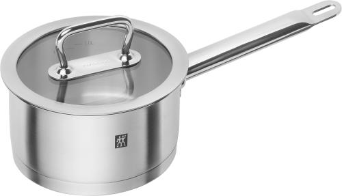 Ih Compatible - ZWILLING ツヴィリング「 プロ ソースパン 16cm (ガラス蓋付) 」 片手 鍋 ステンレス 底面3層構造 IH対応 1.5L 10年保証 日本正規販売品 65125-160 シルバー