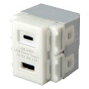サンワサプライ 埋込USB給電用コンセント (TYPEC搭載) TAP-KJUSB1C1W(2)