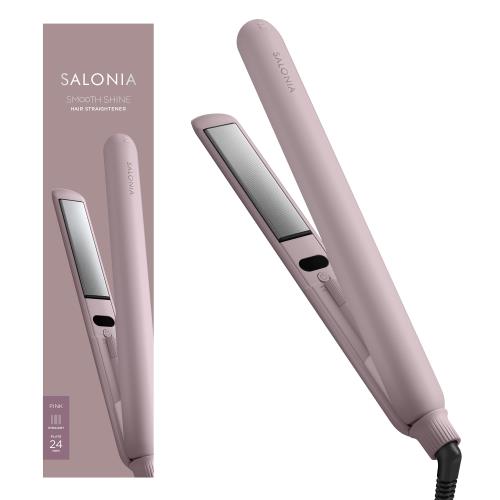 SALONIA サロニア スムースシャイン ストレートアイロン ヘアアイロン 24mm ピンク