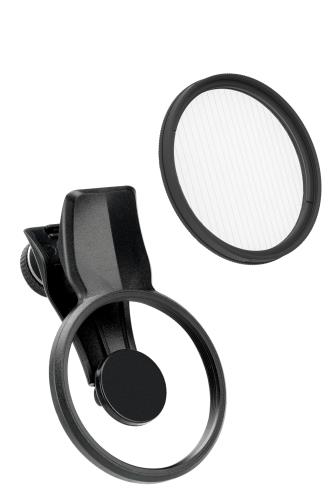 エグザプロ(EXAPRO) スマートフォンアクセサリ フィルタークリップ + アナモフレアクリア セット フィルター径49mm 光を光線状にする ストリーク効果 iPhone/Android対応 フィルター交換可能 EXP-FCAF-03CL