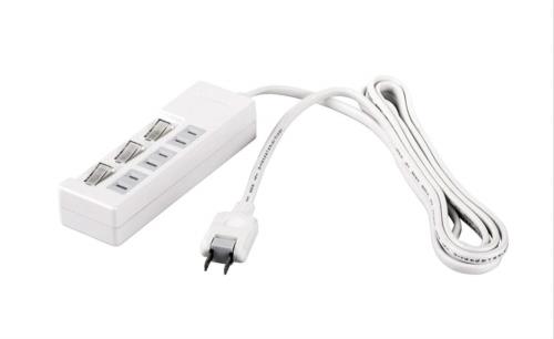 バッファロー BUFFALO 2ピン電源タップ 3個口 個別スイッチ 2m ホワイト BSTAPSW2320WH