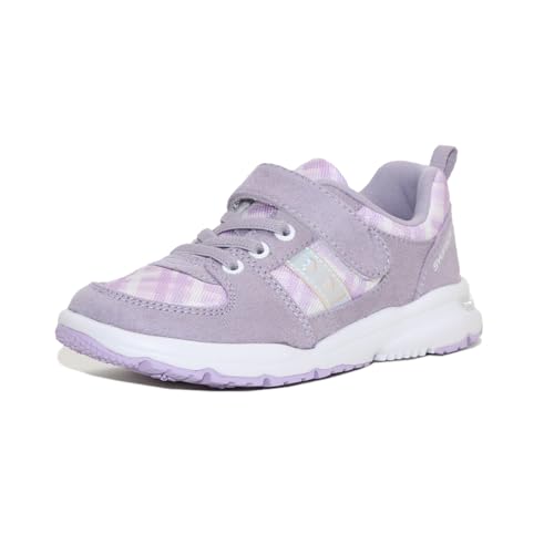 [シュンソク] スニーカー 運動靴 キッズ 女の子 子供靴 軽量 15~22cm 2E LEC 8330 ラベンダー 15.5 cm 3E