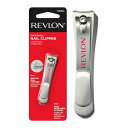 Revlon Catch-All ネイルクリッパー、マニキュアツール、輪郭のあるブレード内蔵ネイルキャッチャーで汚れのないグルーミング、1個