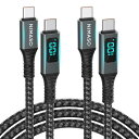 NIMASO USB C Type C ケーブル 100W/5A PD対応 LED出力スクリーン表示急速充電 タイプc USB C to USB C ケーブル ...