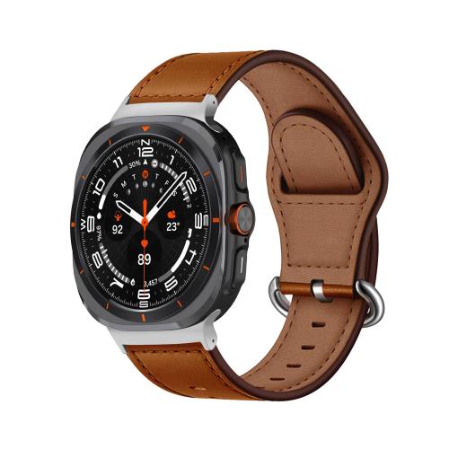 [SeGinn] 가죽 밴드 Samsung Galaxy Watch Ultra 47mm 대응 밴드 가죽 교환 밴드 고급 간단 설치 비즈니스 경량 벨트 사이즈 조절 가능 교환 밴드 호환 Galaxy Watch Ultra 밴드 (브라운)
