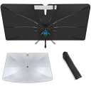 WAIROGA トヨタ との互換性あり ハイランダー 傘型 専用フロントサンシェード 10本骨 ガラス繊維 360°回転可能 傘柄が曲がる パラソル 専用設計 UVカット 日焼け防止 劣化防止 収納バッグで 簡単に取り付け (2020年-2021年)