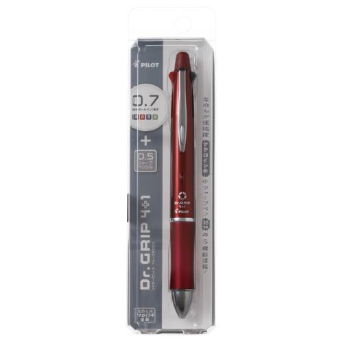 多功能笔 - Pilot 多機能ペン ドクターグリップ 4+1 4色ボールペン0.7mm+シャープ0.5mmボルドー PB