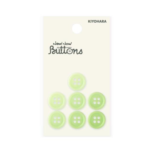 KIYOHARA ナウナウボタン カラーボタン 4つ穴 7個入り 直径13mm 黄緑 NWN4092
