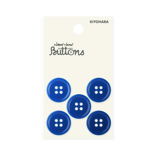 KIYOHARA ナウナウボタン カラーボタン 4つ穴 5個入り 直径18mm 花紺 NWN4086