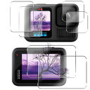 2+2+2枚セット対応 GoPro Hero 13 black 保護フィルム ガラスフィルム メイン画面用2枚+サブ画面用2枚+LED保護フィルム2枚 表面硬度...