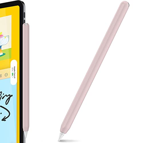 AhaStyle Apple Pencil第2世代Apple Pencil Pro用超薄型Apple Pencilシリコン保護ケース (ピンク, 単色1本)
