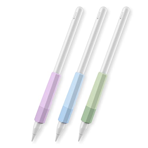 AHASTYLE Apple Pencil用グリップ 疲れ軽減 滑り防止 柔らかな握り心地 Apple Pencil ProApple Pencil（USB-C）とApple Pencil（第二世代）対応 三つセット