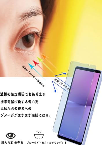 �֥롼�饤�ȥ��å� 93%2+2������Xperia 10 V �ѤΡ�2������˥��饹�ե����+��2������˥����ե���� SO-52D/SOG11 �Ѥ� �ܤ����ڸ� �վ��ݸ� �ե���� �ݸ�饹 ����ݸ�ե����