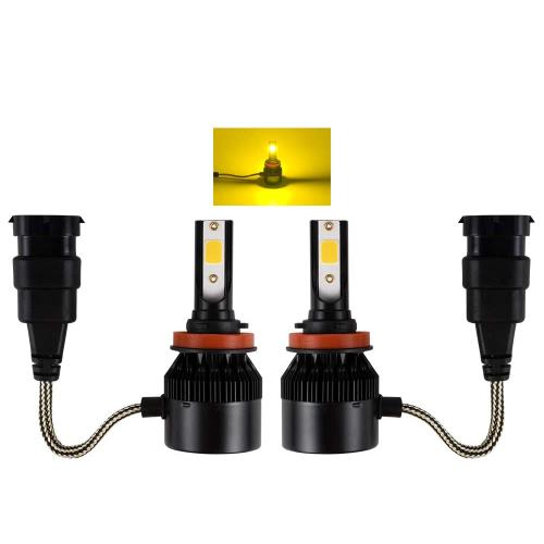 Catland LEDフォグランプ H8 H9 H11 H16 イエロー イエロー 黄色 黄 フォグ バルブ 12V 車用 LED フォグランプ/ヘッドライト LEDバルブ LEDランプ 3600LM×2 35W×2 一体型 ファン冷却 明るい COBチップ搭載 2個入